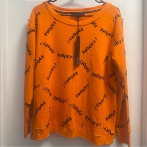 Jane and Delancey Orange Spooky Sweater
